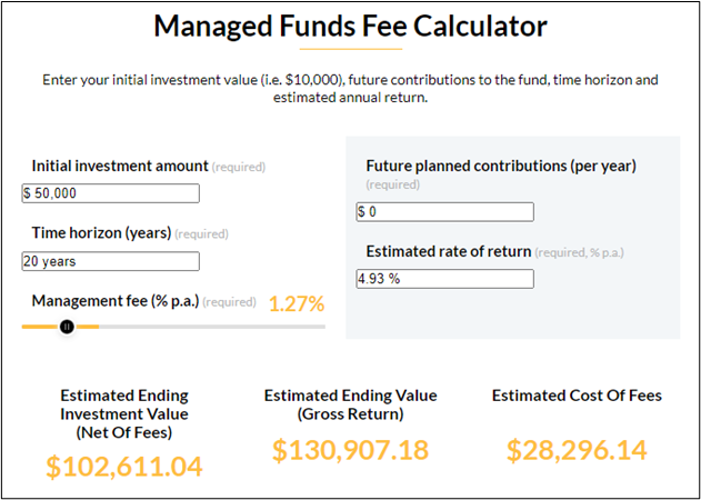 Compound interest - calculation on higher fee investment
